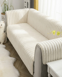 Ivory Rib Sofa Cover