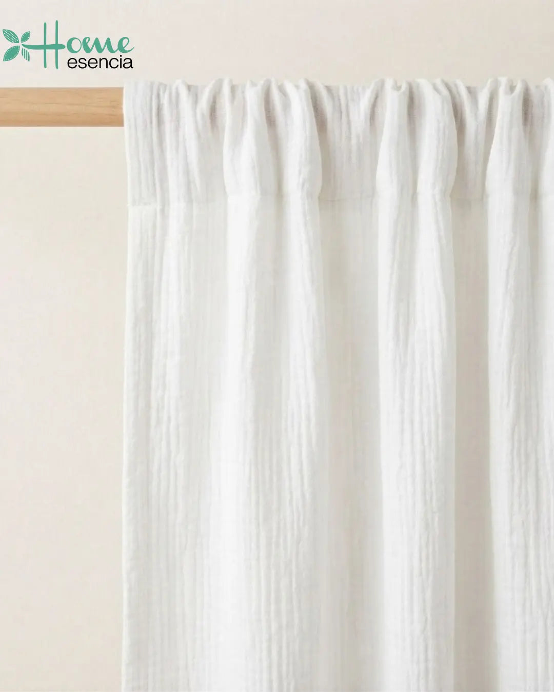 White Muslin Curtains - Single & Pair