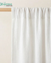 White Muslin Curtains - Single & Pair
