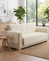 Ivory Rib Sofa Cover