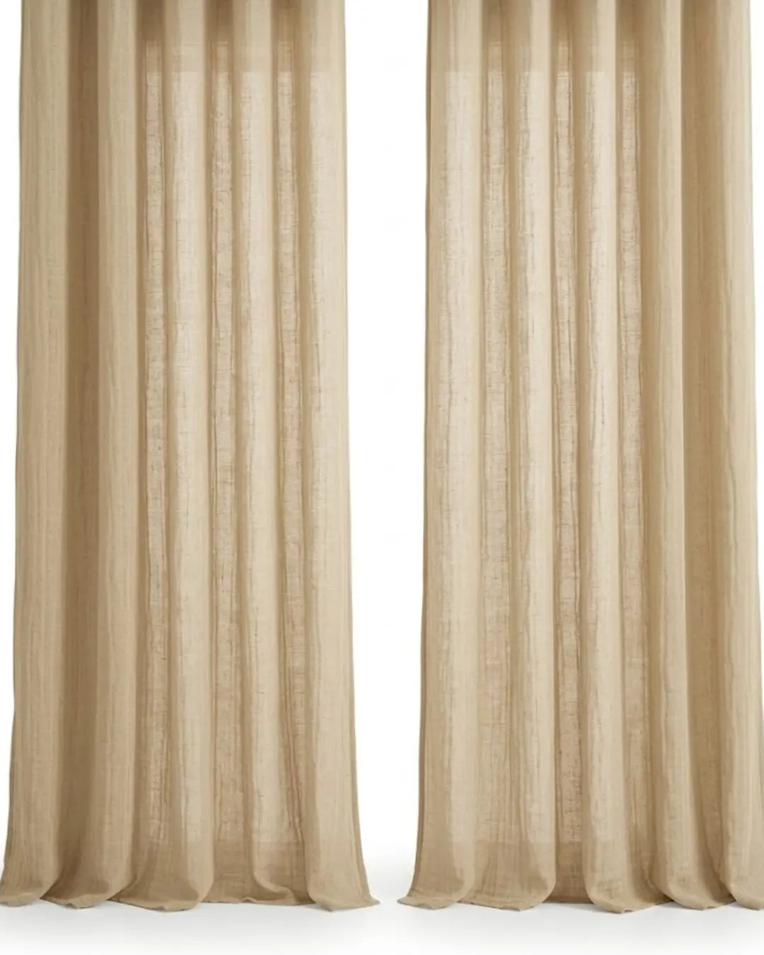 Beige Muslin Curtains - Single & Pair