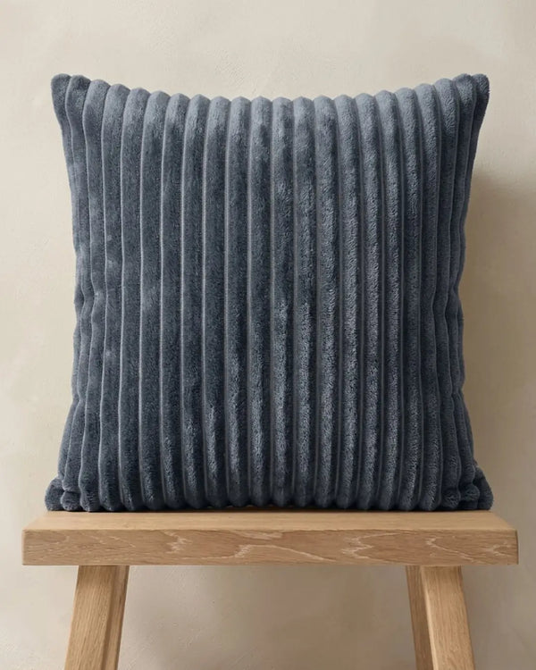 Ribbed Grey Cushion Covers