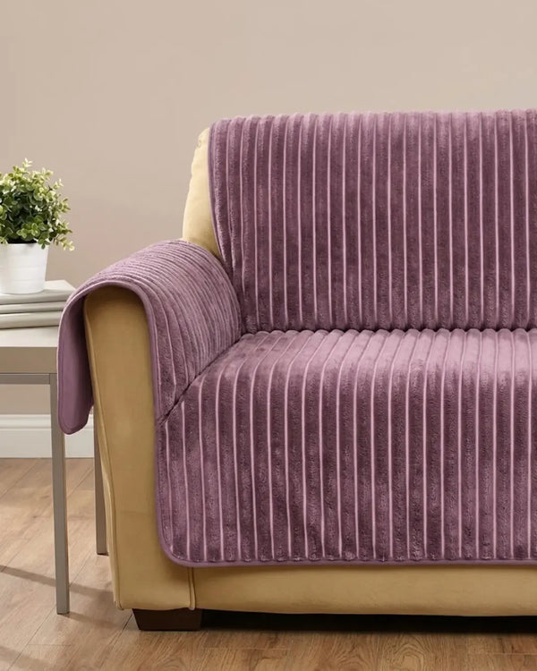 Mauve Rib Sofa Cover