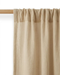 Beige Muslin Curtains - Single & Pair