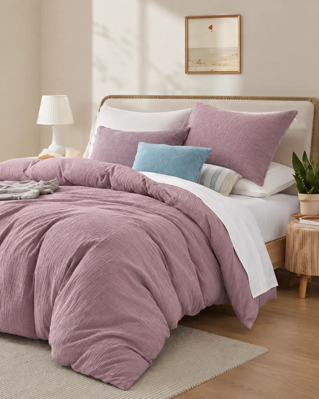 Lilac Muslin Duvet Set