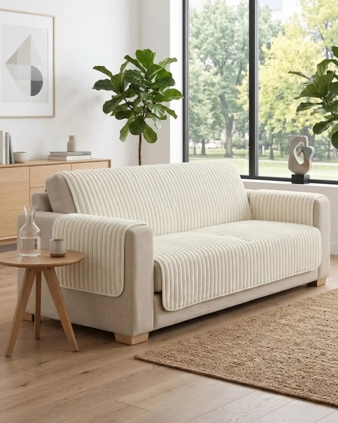 Vanilla Rib Sofa Cover