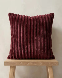 Burgundy Ribbed Cushion Covers