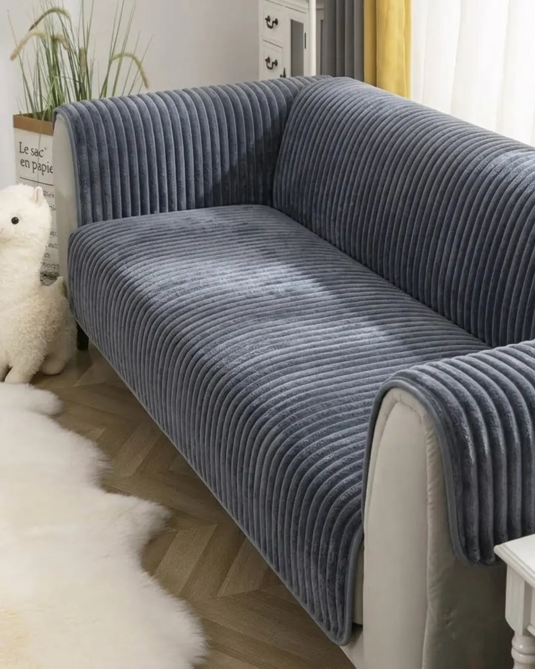 Slate Rib Sofa Cover