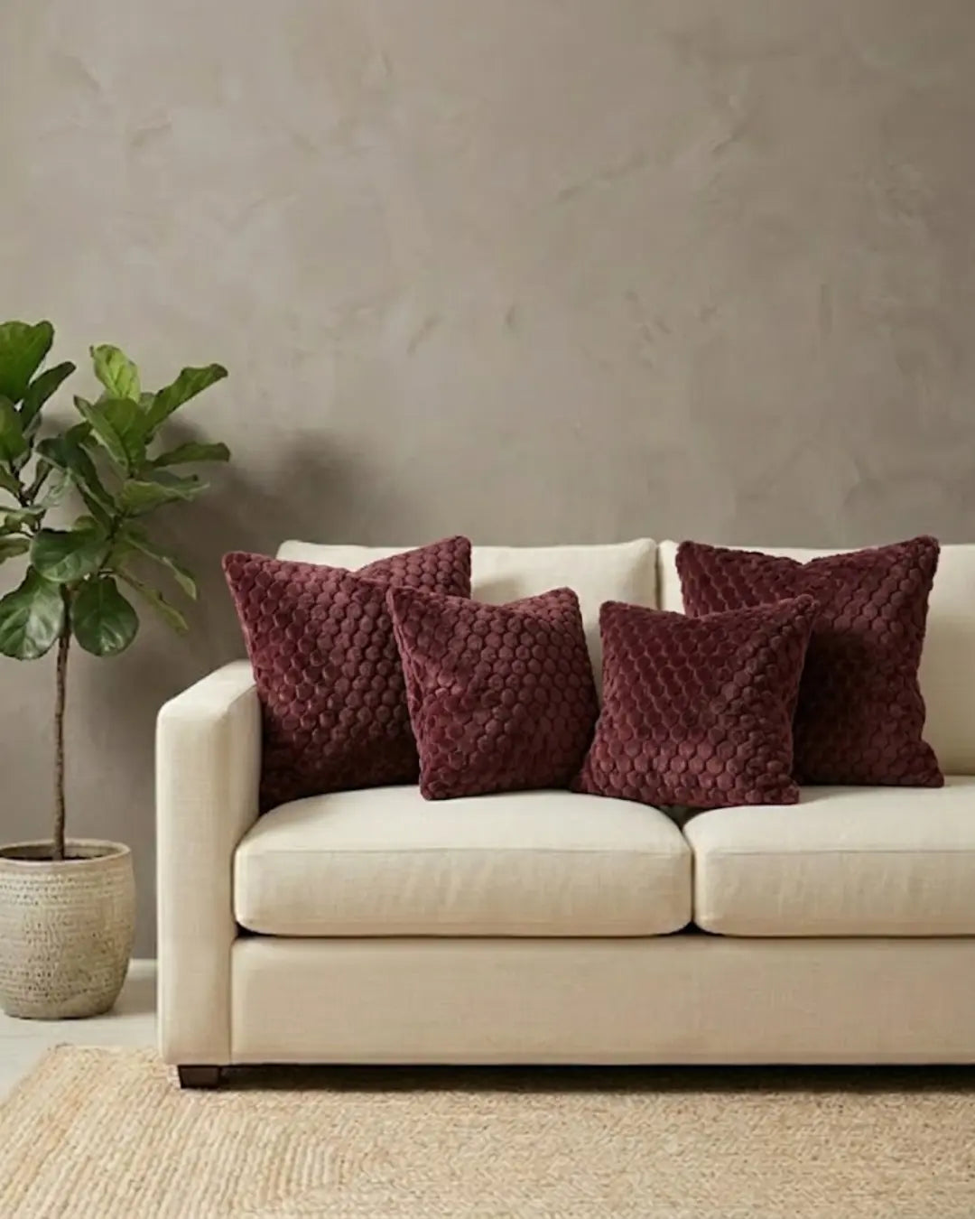 Burgundy Luxe Cushion Covers