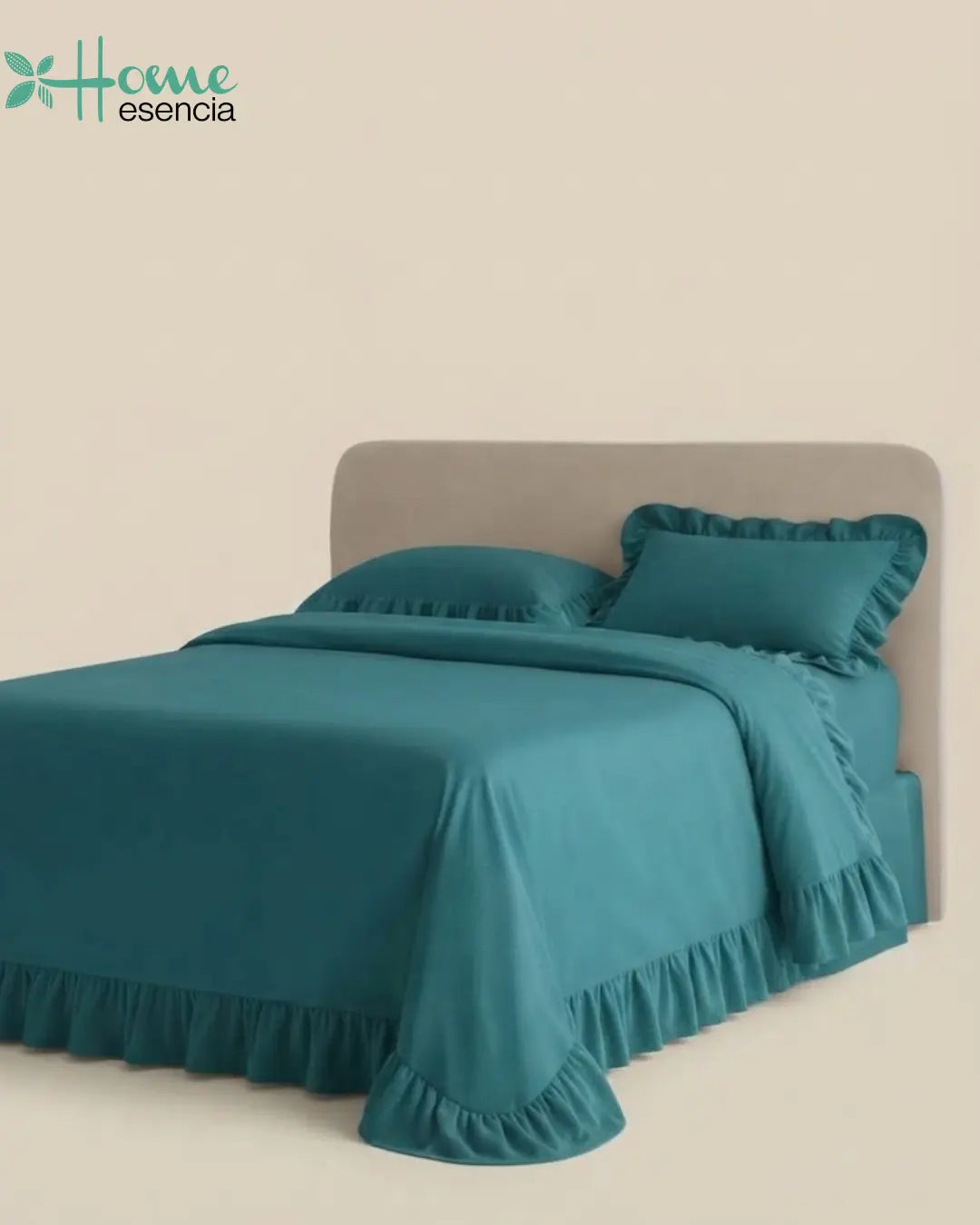 Green Frill Duvet Set