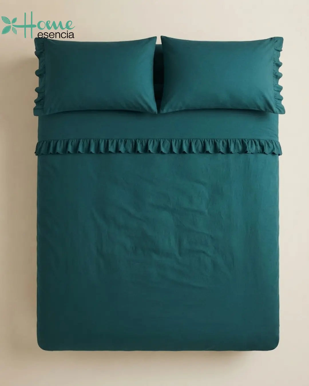 Green Frill Duvet Set