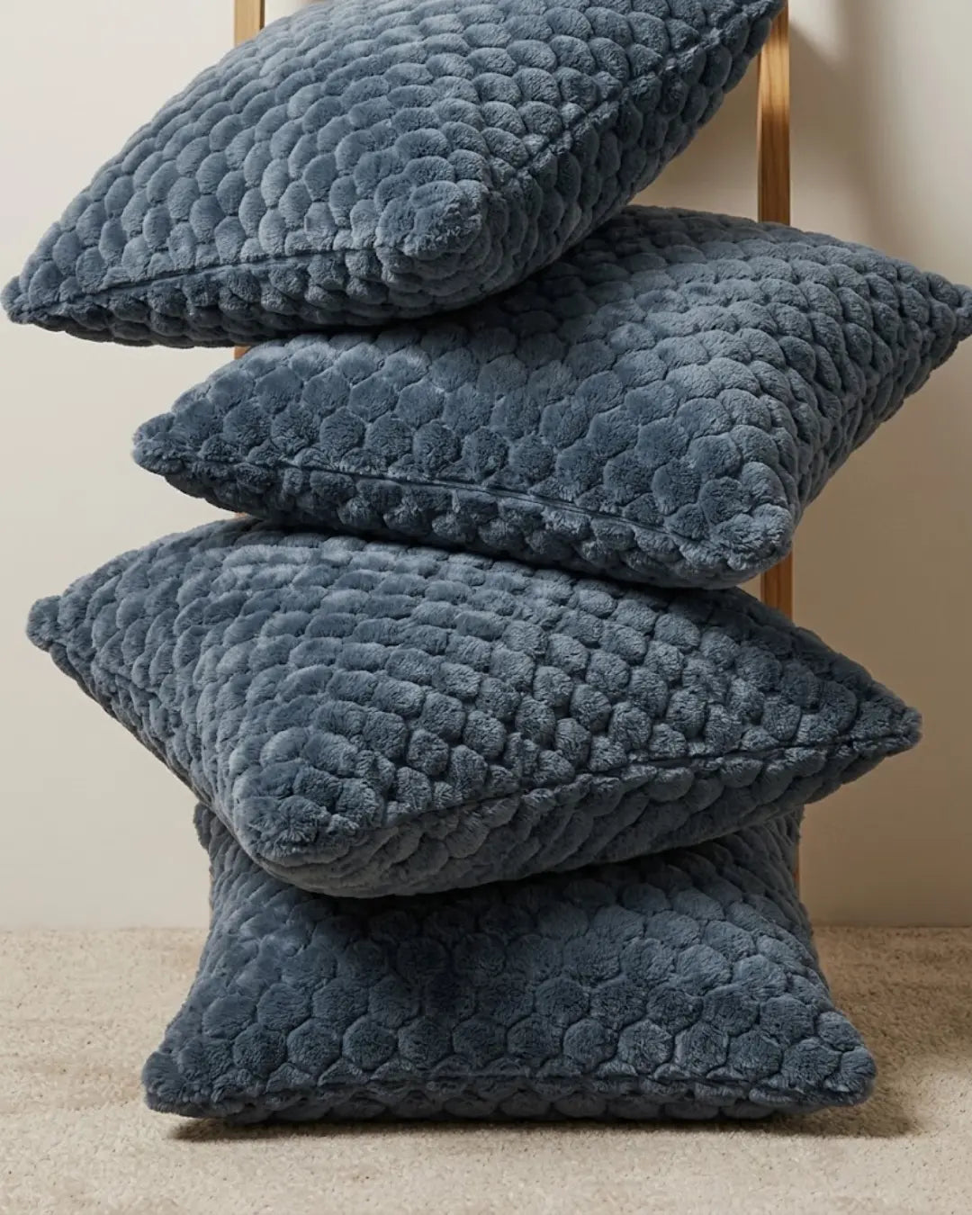 Grey Fur Cushion Covers
