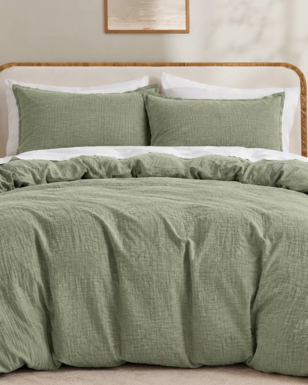 Sage Green Muslin Duvet Set