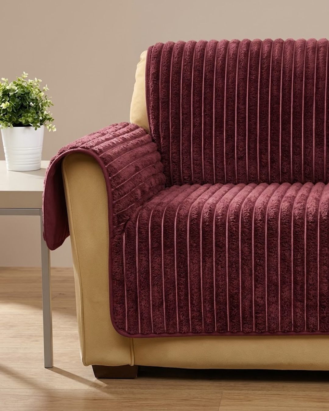 Wine Rib Sofa Cover