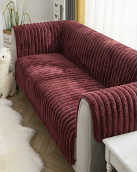 Wine Rib Sofa Cover
