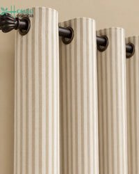 Warm Beige Yarn Dyed Curtains