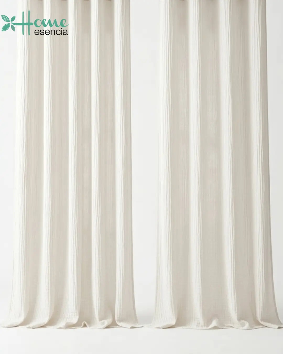 White Muslin Curtains - Single & Pair